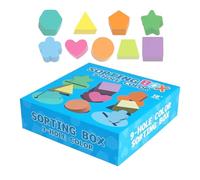 Hitburu Shape Sorter, 9 Scomparti Legno Colori E Forme Gioco Interattivo, Sviluppa Abilità Motorie per Casa Asilo Viaggi Interni Preschool Kindergarten