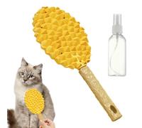 Hitburu Spazzola per Cane,Spazzola A Forma Di Durian Per Gatti Contro La Caduta Del | Combo Con Pettine Massaggiante Morbido E Bottiglia Spray Rimuovi Per Cuccioli Di Cani E Gatti A Lungo E Corto Per