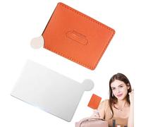 Hitburu Specchietto Compatto - Specchietto da Trucco Compatto con Copertura in Pelle Sintetica PU - Vanity Portatile in Acciaio Inossidabile per Donne e Ragazze, Ideale per Viaggi Ufficio