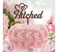 Hitched Wedding Mr & Mrs Cake Topper Sagoma in legno Personalizza Romance Bride & Groom Cake Toppers per addio al nubilato Decorazione di nozze Regali di nozze per coppia