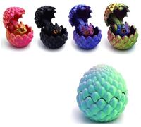 Hitchuey 5 uova di drago stampate 3D, set di uova di drago a sorpresa, giocattoli per bambini, ornamenti colorati, decorazioni da scrivania per alleviare lo stress, perfette per Natale, Pasqua