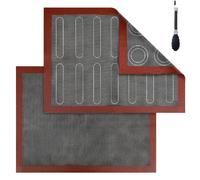 Hitchuey Tappetino Microforato per Forno, 2 PCS Tappetino da Forno in Silicone, Resistente al Calore e Riutilizzabile,Tappetino a Doppia Faccia, Tappetino Microforato, Antiaderente,Antiscivolo Teglia