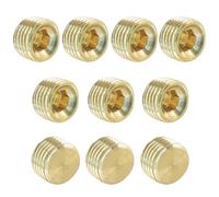 Hitefu Set di 10 raccordi maschio NPT da 6,35 mm, in ottone, esagonali, prese con filettatura esagonale interna per impianti idraulici e estremità dei tubi