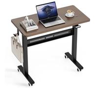 HitGo Scrivania mobile in piedi con ruota, regolabile in altezza pneumatica, per camminare, postazione di lavoro per computer con altezza da 71,9 a 108 cm, 80 x 39,9 cm, scrivania per casa e ufficio
