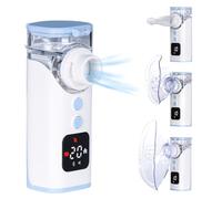 HITHINKMED Aerosol Portatile Silenzioso, Macchina Aerosol Ultrasuoni Adulti e Bambini, Ricaricabile E USB-C con Display Digitale e Funzione di Pulizia Automatica Inalatore (Blu)