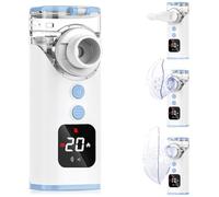 HITHINKMED Aerosol Portatile Silenzioso, USB-C Ricaricabile Aerosol con Programma di Nebulizzazione a Conto alla Rovescia e Funzione di Pulizia Automatica, Adatto per Adulti e Bambini