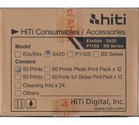 HiTi S420 Carta + Ribbon 10X15 SCATOLA 12 CONFEZIONI A50 (Tot. 600 Stampe)