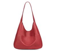 HItianya Borsa Ooomay, Borsa Tote in Pelle Vegana, Borsa a Tracolla Ooomay, Impermeabile, Grande Capienza, Borsa Tote da Donna Morbida, Vintage Casual Semplice, Ideale per l'Uso Quotidiano (Red)