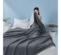 HItianya Cooling Blanket for Night Sweats, Q-Max 0.5 Double-Sided Cold Tech Summer Duvet for Hot Sleepers, Lightweight Breathable Bedding for Sofa Travel, Machine Washable (Dark Gray,M:150x200cm)