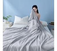 HItianya Cooling Blanket for Night Sweats, Q-Max 0.5 Double-Sided Cold Tech Summer Duvet for Hot Sleepers, Lightweight Breathable Bedding for Sofa Travel, Machine Washable (Gray,M:150x200cm)