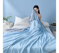 HItianya Cooling Blanket for Night Sweats, Q-Max 0.5 Double-Sided Cold Tech Summer Duvet for Hot Sleepers, Lightweight Breathable Bedding for Sofa Travel, Machine Washable (Sky Blue,L:200x230cm)