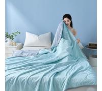 HItianya Cooling Blanket for Night Sweats, Q-Max 0.5 Double-Sided Cold Tech Summer Duvet for Hot Sleepers, Lightweight Breathable Bedding for Sofa Travel, Machine Washable (Blue-Green,M:150x200cm)