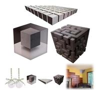 HItianya Impossible Corners - Wall Art That Reshapes Reality, 3D Wall Art Optical Illusion Corner Wall Decal, 50 cm Large Removibile Peel and Stick, Minimalist Modern Home Decor (3PC)