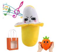 HItianya Interactive Music Plush Toy, Touch-Sensitive Banana and Fruit Design, Dual-Mode Play, PP Cotton, 22x10x20 cm, for Parent-Child Bonding (Banana)