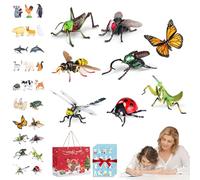 HItianya Kids' Insect & Animal Slot-Assembly Toys, 8Pcs Lifelike Insect/Animal Models, Bugs Building Toy Set, 3 Difficulty Levels, Fun & Educational Playtime Gift Idea (Advanced)
