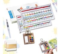 HItianya Set di acquerelli Tobios Mini, set di acquerellis, di acquerellis tascabile da viaggio, scatola di colori in legno, da viaggio con tavolozze (12COLOR*2)