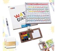 HItianya Set di acquerelli Tobios Mini, set di acquerellis, di acquerellis tascabile da viaggio, scatola di colori in legno, da viaggio con tavolozze (24COLOR)
