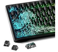 HITIME XVX - Copritasti kanagawa 60 75 100%, retroilluminati, con tecnologia IMD, per tastiere meccaniche, set completo di 118 tasti, profilo OEM, linee retroilluminate, stampa laterale, nero