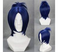 HITMAN REBORN! Parrucca cosplay parrucca per capelli in fibra resistente al calore in stile corto blu Rokudou Mukuro per la festa di Halloween 244A