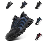 Hitmars Scarpe Antinfortunistiche Uomo Donna Scarpe da Lavoro Uomo Leggere Punta in Acciaio Scarpa Antinfortunistica S1p S1 S2 S3 SRC Antiscivolo Blu HS23 Gr.38