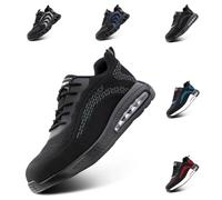 Hitmars Scarpe Antinfortunistiche Uomo Scarpe da Lavoro Donna Punta in Acciaio S1p S1 S2 S3 SRC Scarpa Antinfortunistica Uomo Sicurezza Leggere Grigio HS24 Gr.38