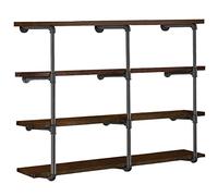 HITOMEN Scaffali industriali in tubo di ferro, 3 set a 4 ripiani, altezza 106,7 cm, profondità 30,5 cm, libreria aperta fai da te, scaffalatura vintage retrò da parete, mensola rustica per dispensa da