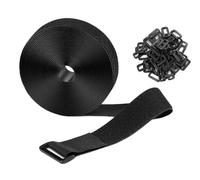 Hitopin 1 Pezzi Cable Management, Fascette Fermacavi, Cinghie Fermacavi, Fascette Nere Riutilizzabili, Con 20 Fibbie, Può Essere Utilizzato Per Organizzare Cavi (5cm*5m,Nero)