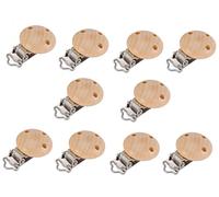 Hitopin 10 Pezzi Clip Ciuccio, Clip Portaciuccio, Porta Ciuccio Legno, Clip Ciuccio Legno, Carino Clip Porta Ciuccio, Kit Portaciuccio Fai Da Te
