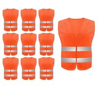 Hitopin 10 Pezzi Gilet di Sicurezza, Giubbotto di Sicurezza Riflettente, Gilet Riflettente per Auto, Gilet di Sicurezza Ad Alta visibilità, Gilet Catarifrangente, per Guidatore, Addetti alla Pulizia