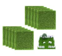 Hitopin 10 Pezzi Tappetino in Erba Artificiale,Prato da Giardino Realistico,Sintetico Simulazione Prato,Tappeto di Erba Artificiale,per giardino Giardino in Miniatura Erba Decorazione(15x15CM)