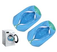Hitopin 2 Pezzi Borse per Lavare le Scarpe,Sacchetto per La Pulizia Delle Scarpe,Sacco Lavaggio per Scarpe da Ginnastica,Sacchetto Blu per Lavare Scarpe,Proteggi Scarpe e Lavatrice(Blu)