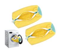 Hitopin 2 Pezzi Borse per Lavare le Scarpe,Sacchetto per La Pulizia Delle Scarpe,Sacco Lavaggio per Scarpe da Ginnastica,Sacchetto Giallo per Lavare Scarpe,Proteggi Scarpe e Lavatrice(Giallo)