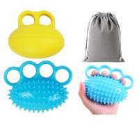 Hitopin 2 Pezzi Palline Riabilitazione Mano, Palline Antistress Terapeutiche, Hand Strengtenger Ball, Pallina Antistress Mano, per Rafforzamento Delle Dita Relief Massaggio Muscolare(Blu,Giallo)
