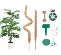 Hitopin 2 Pezzi Palo Totem in Fibra di Cocco,Palo Cocco Piante Sostegno Piante Supporti,Piante Pieghevoli Fibra di Cocco,Totem Stick Pieghevole in Noce di Cocco,Staffa(1 * 70cm,1 * 120cm)