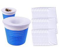 Hitopin 30 Pezzi Calze per Skimmer Piscina, Calze da Filtro per Piscina per Skimmer, Calza Skimmer Pool Lavabile, Calzini Skimmer Piscina, Utilizzato per Catturare Foglie, Capelli, Erba (Bianco)