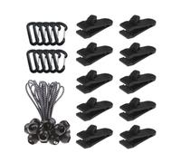 Hitopin 30 Pezzi Tarp Clips per Tenda, Clip per Teloni Tenda, Clip per Teloni di Fissaggio, Tarp Clips per Tenda da Campeggio,Tarp Clips per Tenda da Campeggio Spiaggia Alpinismo(Nero)