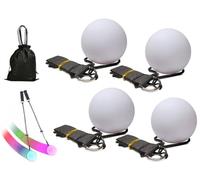 Hitopin 4 palline a LED con colori arcobaleno e effetto stroboscopico, per danza, spettacoli di luce, rave, per bambini e adulti