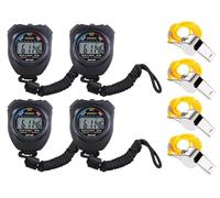 Hitopin 4 Pezzi Digitale Cronometro Sportivo, Cronometro digitale sportivo, cronometro digitale impermeabile, Cronometro Sportivo Professionale, per allenamento, fitness, corsa (Nero)