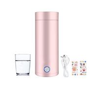 Hitopin 400ml Bollitore Elettrico, Bollitore Elettrico Portatile, Bollitore da Viaggio, Bollitore da Viaggio in Acciaio Inox, Invia 2PCS Adesivi, per La Preparazione di Latte, Caffè e Tè (Rosa)