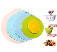 Hitopin 5PCS Coperchio Riutilizzabile in Silicone, Coperchio Della Ciotola in Silicone,Coperchio Della Ventosa in Silicone, per per Ciotole, Tazze, Padelle e Forni a Microonde (Multicolor)