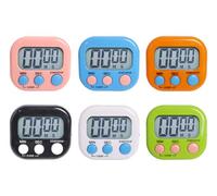 Hitopin 6 Pezzi Timer Digital Kitchen, Timer da Cucina Digitale, Conto Alla Rovescia con Supporto, Timer Digitale, per Cottura al Forno Studio Allenamento Fisico, Studio (6 Colore)