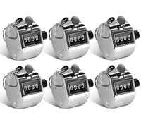 Hitopin 6PCS Contatore Manuale Meccanico, Mano Contatori di Conteggio, Contatore Manuale a Colori, Digitale Tally Counter, 4 Cifre Contatore, per Sport Allenamento Varie Statistiche di Dati (Argento)