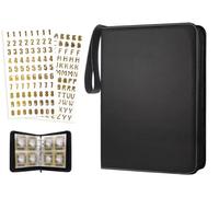 Hitopin Album Carte Trasparente Impermeabile, Raccoglitore Carte da Collezione di Giochi, PUò Contenere 400 Carte, Nero