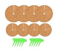 Hitopin Disco in Fibra di Cocco,8 Pezzi Fibra di Cocco Proteggi Piante,4PCS 20CM+4PCS 30CM,Disco di Cocco, Pacciamatura Cocco, con 10 Etichetta, per Protezione delle Piante per Giardino di Casa Hotel