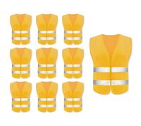 Hitopin Gilet di Sicurezza, 10PCS Giubbotto di Sicurezza Riflettente, Gilet Riflettente per Auto, Gilet di Sicurezza ad Alta Visibilità, Gilet Catarifrangente, per Guidatore, Addetti alla Pulizia