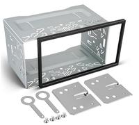 Hitopin Plancia Autoradio 2 Din con Cornice, Universale in Metallo per Stereo Due Din, Radio kit Telaio di Montaggio, Telaio Universale per Autoradio in Metallo, per Autoradio Doppio DIN, Lettore DVD