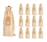 Hitopin Sacchetti per Vino in Tela con Coulisse, 12 Pezzi Sacchetti di Iuta Vino per Bottiglia di Vino, Vino Sacchetto Regalo con Coulisse, Sacchetti regalo in iuta Vino, per Feste,Matrimoni