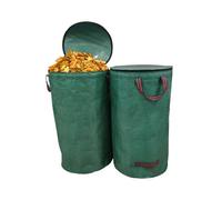 Hitopin Sacchi Giardinaggio con Coperchio e Maniglie, 2 x 120L Sacchi per Rifiuti da Giardino, Sacco da Giardino 120L, Pieghevole e Riutilizzabile, Raccogli Foglie da Giardino per Rifiuti, Erba