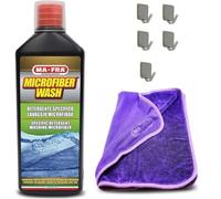 HITOPSELLER KIT MAFRA MA FRA PANNO SUPER DRYER + MICROFIBER WASH 1000ML PER PULIZIA PANNI MICROFIBRA + 5 GANCI APPENDI PANNI