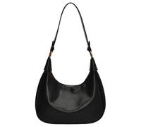 HiTotes Borsa a Spalla a Mezzaluna per Donna Piccola Borsa a Mezzaluna Borsetta a Tracolla Borsa Rossa Borsa a Mezza Luna Borsa Dumpling Borsa Autunnale Borsa a Mano Hobo in Pelle, Y-Nero., 25cm